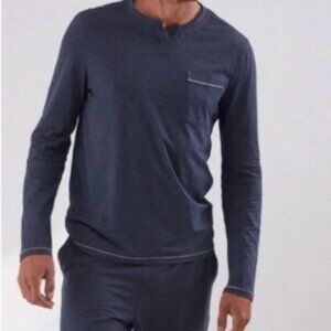 LUNYA (Lahgo) XL Charcoal Long Sleeve Pocket Sleep Skirt V-Neck Restore